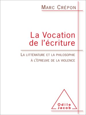 cover image of La Vocation de l'écriture